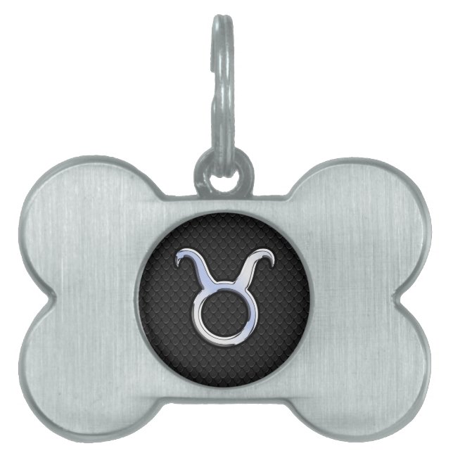 Silver Chrome like Taurus Zodiac Sign Decor Tiermarke (Vorderseite)