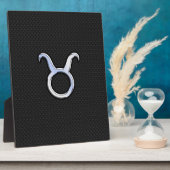 Silver Chrome like Taurus Zodiac Sign Fotoplatte (Seite)