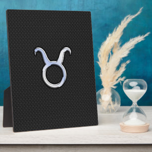 Silver Chrome like Taurus Zodiac Sign Fotoplatte