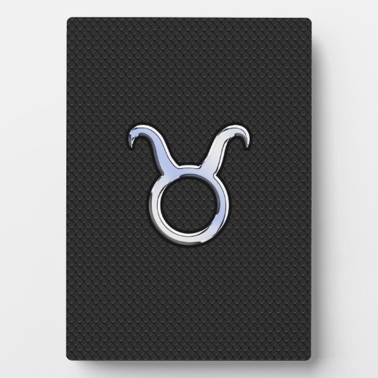 Silver Chrome like Taurus Zodiac Sign Fotoplatte (Vorderseite)
