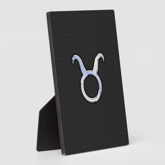 Silver Chrome like Taurus Zodiac Sign Fotoplatte (Seite)