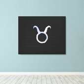Silver Chrome like Taurus Zodiac Sign Leinwanddruck (Insitu (Holzboden))