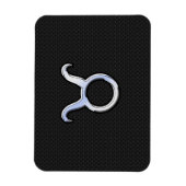 Silver Chrome like Taurus Zodiac Sign Magnet (Vertikal)
