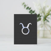 Silver Chrome like Taurus Zodiac Sign Postkarte (Stehend Vorderseite)