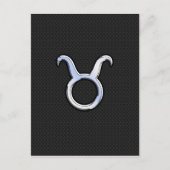 Silver Chrome like Taurus Zodiac Sign Postkarte (Vorderseite)