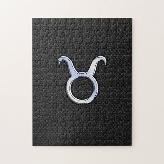 Silver Chrome like Taurus Zodiac Sign Puzzle (Vertikal)