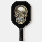 Silver Chrome Skull Pickleball Schläger (Vorderseite)
