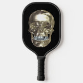 Silver Chrome Skull Pickleball Schläger (Rückseite)