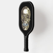 Silver Chrome Skull Pickleball Schläger (Links)