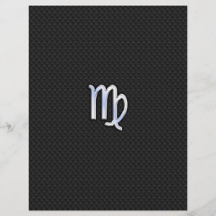 Silver Chrome Virgo Zodiac Sign auf Schlangenhaut