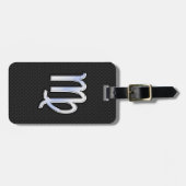 Silver Chrome Virgo Zodiac Sign auf Schlangenhaut Gepäckanhänger (Vorderseite horizontal)