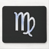 Silver Chrome Virgo Zodiac Sign auf Schlangenhaut Mousepad (Vorne)