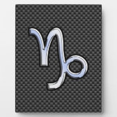 Silver Chrome wie Capricorn Symbol Carbon Fibre Fotoplatte (Vorderseite)