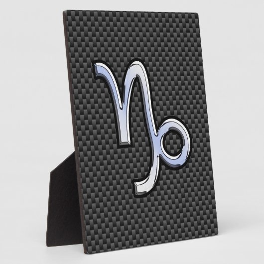 Silver Chrome wie Capricorn Symbol Carbon Fibre Fotoplatte (Seite)