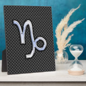 Silver Chrome wie Capricorn Symbol Carbon Fibre Fotoplatte (Seite)