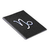 Silver Chrome wie Capricorn Symbol Carbon Fibre Notizblock (Rechte Seite)