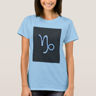 Silver Chrome wie Capricorn Symbol Carbon Fibre T-Shirt