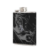 Silver Chrome wie Capricorn Zodiac Sign Hevelius Flachmann (Links)