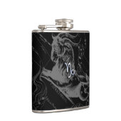 Silver Chrome wie Capricorn Zodiac Sign Hevelius Flachmann (Rechts)