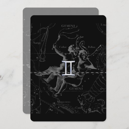 Silver Chrome wie Gemini Zodiac Sign auf Hevelius (Vorne/Hinten)