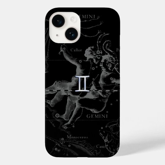 Silver Chrome wie Gemini Zodiac Sign auf Hevelius Case-Mate iPhone Hülle (Rückseite)