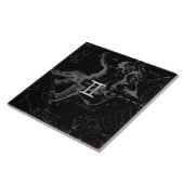 Silver Chrome wie Gemini Zodiac Sign auf Hevelius Fliese (Seite)