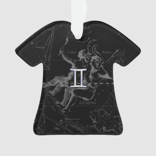 Silver Chrome wie Gemini Zodiac Sign auf Hevelius Ornament (Vorderseite)
