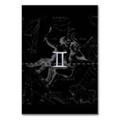 Silver Chrome wie Gemini Zodiac Sign auf Hevelius Tischnummer (Vorderseite)