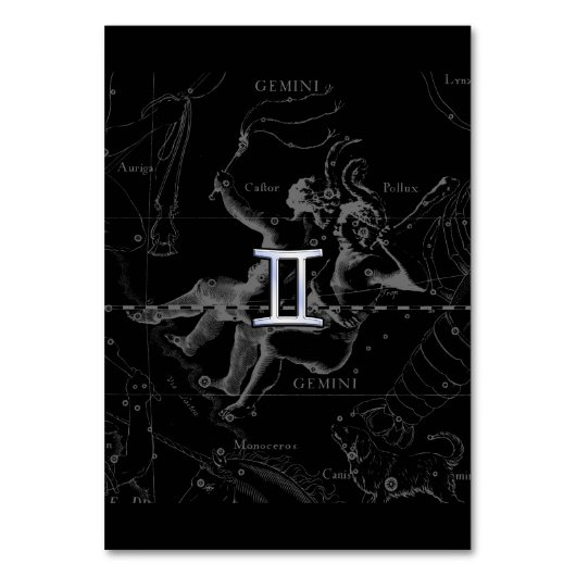 Silver Chrome wie Gemini Zodiac Sign auf Hevelius Tischnummer (Vorderseite)