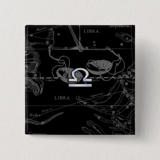 Silver Chrome wie Libra Zodiac Sign auf Hevelius Button (Vorderseite)