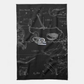 Silver Chrome wie Libra Zodiac Sign auf Hevelius Handtuch (Vertikal)