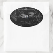 Silver Chrome wie Libra Zodiac Sign auf Hevelius Ovaler Aufkleber (Tasche)