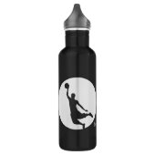 Silver Circle Silhouette Basketball Personalisiert Trinkflasche (Links)