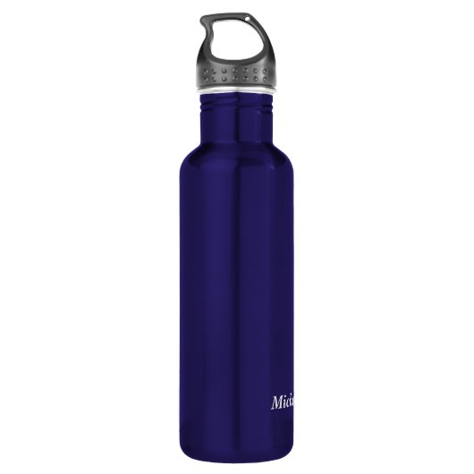 Silver Circle Silhouette Basketball Personalized Trinkflasche (Rückseite)