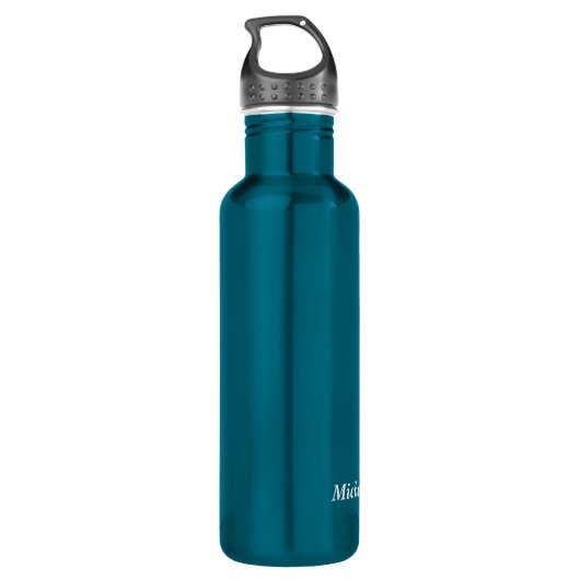 Silver Circle Silhouette Basketball Personalized Trinkflasche (Rückseite)