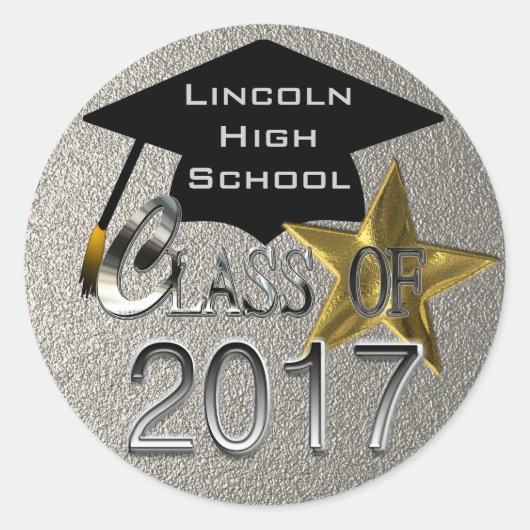 Silver Class 2017 Abschluss Siegel Sticker (Vorderseite)