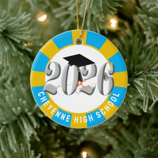 Silver Class 2026 Foto Abschluss Keramik Ornament (Baum)
