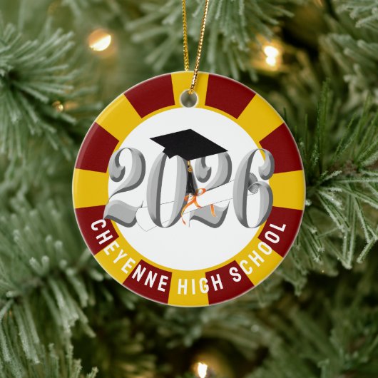 Silver Class 2026 Foto Abschluss Keramik Ornament (Baum)
