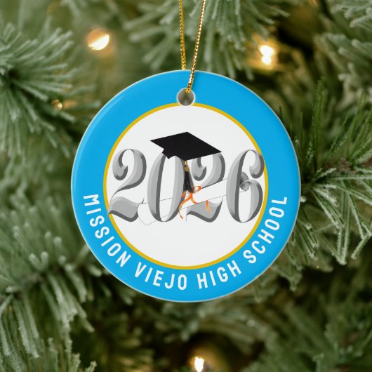 Silver Class 2026 Foto Abschluss Keramik Ornament (Baum)
