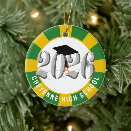 Silver Class 2026 Foto Abschluss Keramik Ornament (Baum)