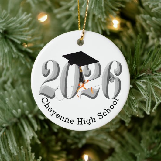 Silver Class 2026 Foto Abschluss Keramik Ornament (Baum)