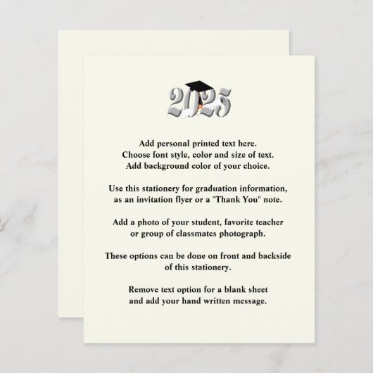 Silver Class of 2025 Abschluss Ankündigung (Vorne/Hinten)