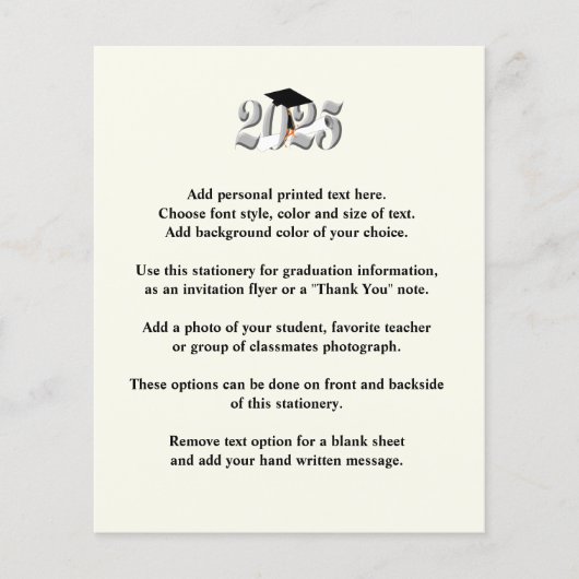 Silver Class of 2025 Abschluss Ankündigung (Vorderseite)