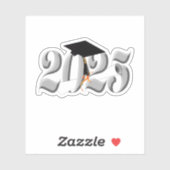 Silver Class of 2025 Abschluss Aufkleber (Blatt)