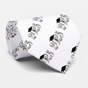 Silver Class of 2025 Abschluss Krawatte