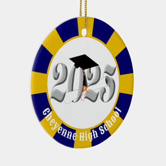 Silver Class of 2025 (Name hinzufügen) Abschluss Keramik Ornament (Rechts)