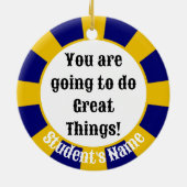 Silver Class of 2025 (Name hinzufügen) Abschluss Keramik Ornament (Hinten)