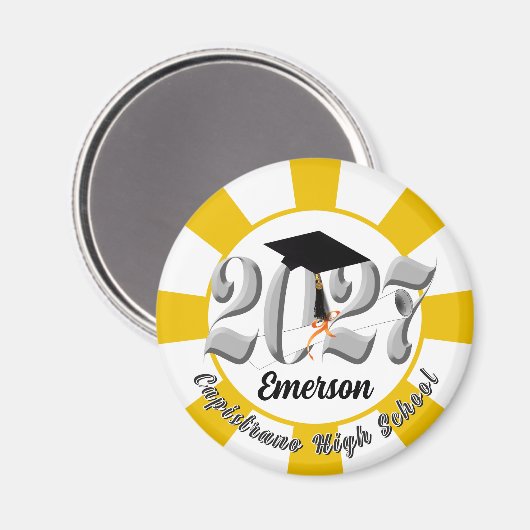 Silver Class of 2027 Graduation Magnet (Vorderseite/Rückseite)