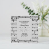 Silver Classic Music Theme Wedding Einladung (Stehend Vorderseite)