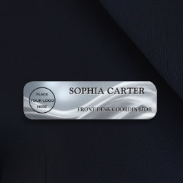 Silver Cloth Classic Name Badge Custom Namensschild